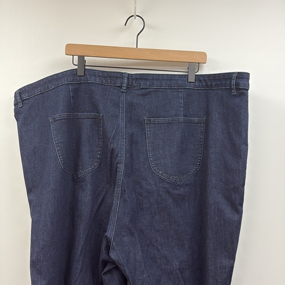 Modcloth The Grier '70s High Rise Wide Flared Leg Jeans Dark Washed Denim 28 - Picture 6 of 8